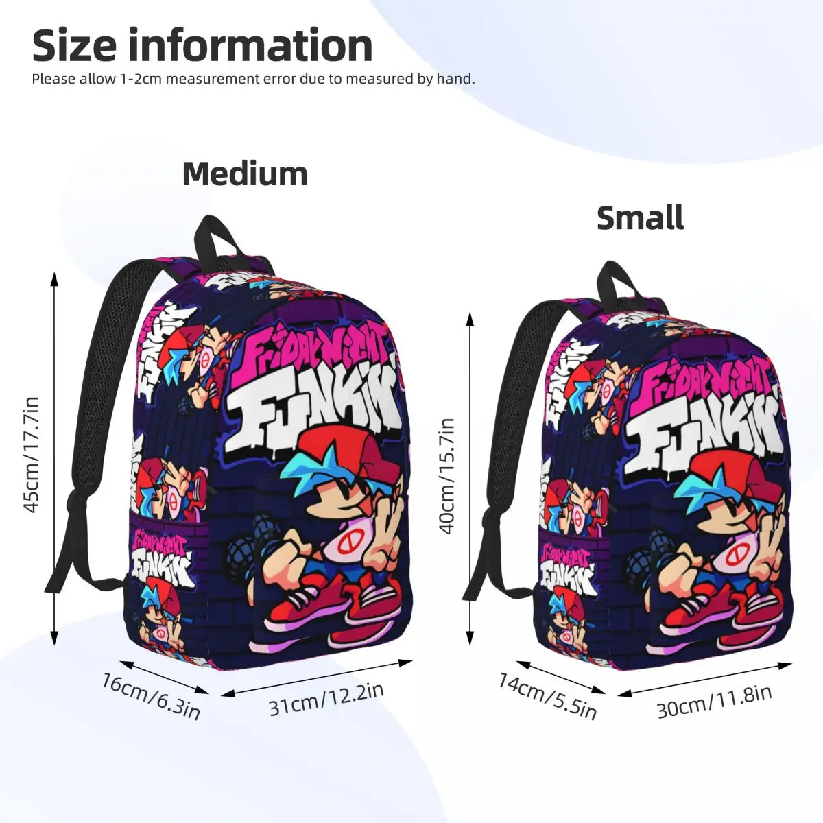 Ransel permainan pacar Funkin Friday Night, untuk hadiah tas sehari-hari anak-anak anak laki-laki perempuan, tas buku siswa sekolah dasar taman kanak-kanak