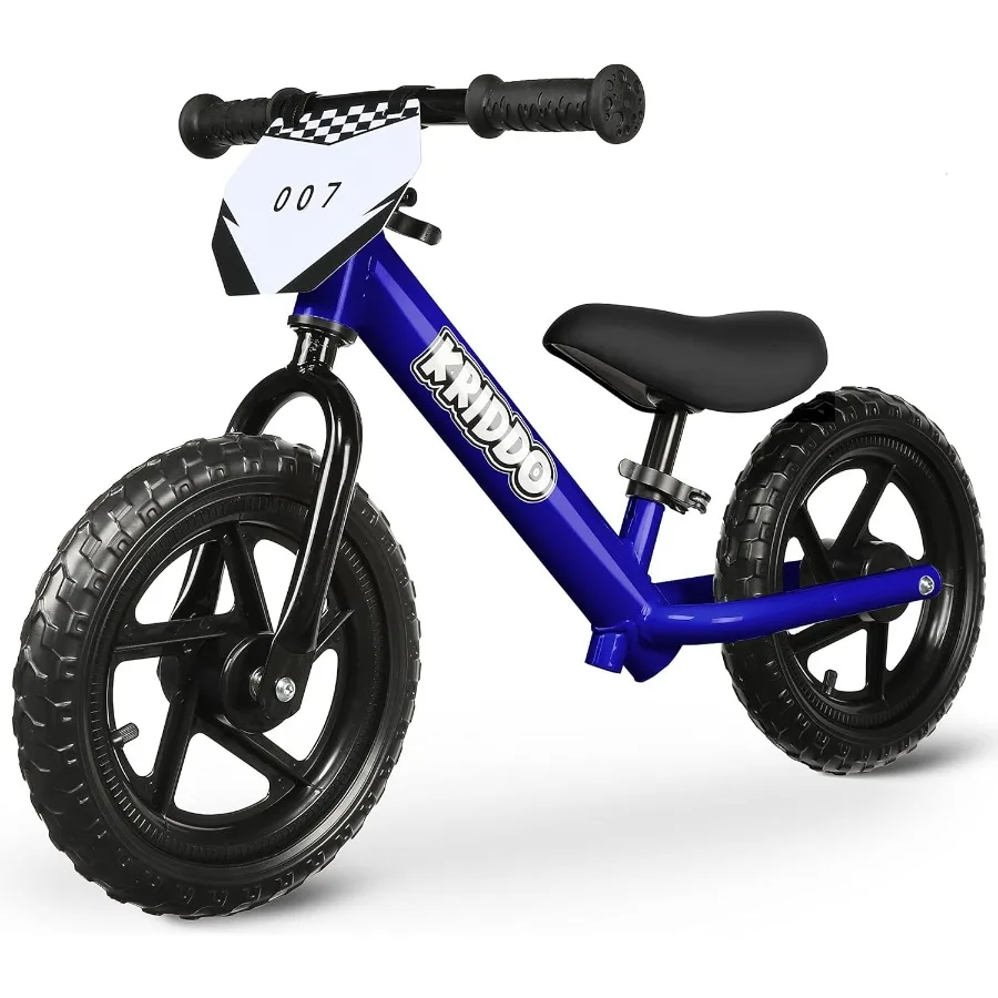幼児用バランスバイク 2歳、18ヶ月から5歳向け、12インチのプッシュバイク、カスタマイズプレート付き（ステッカー3セット付属）