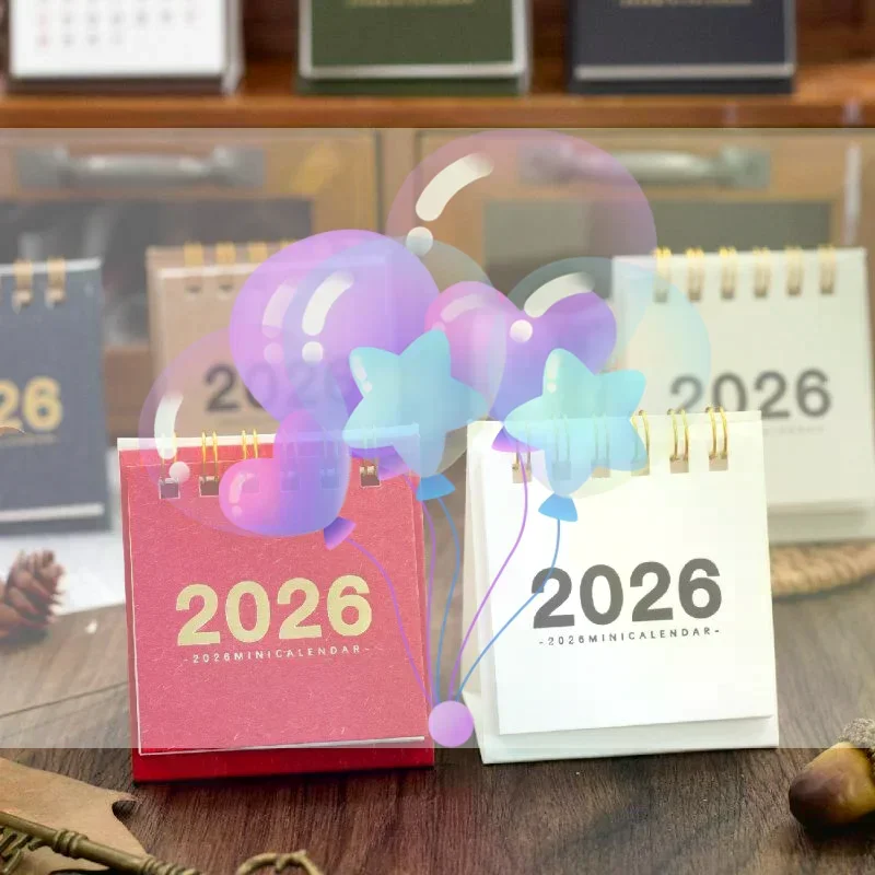 2026 تقويم بسيط صغير أجندة مكتبية /رزنامة مكتبية صغيرة الإبداعية لفائف التقويم مخطط سطح المكتب الديكور مكتب القرطاسية