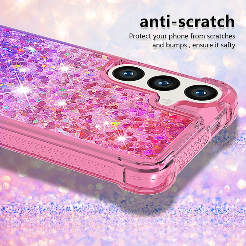 Flash Quicksand Gradient Case For Galaxy S24 S23 S22 Ultra FE S21 Plus S20 A13 A15 A35 A55 A34 A54 A52 Colored Cover