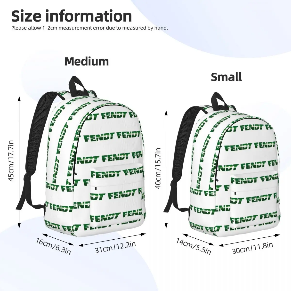 Fendt German Tractors Backpack Daypack Large Capacity Boys Girls BookBag School Bag Shoulder Bags for Men Women