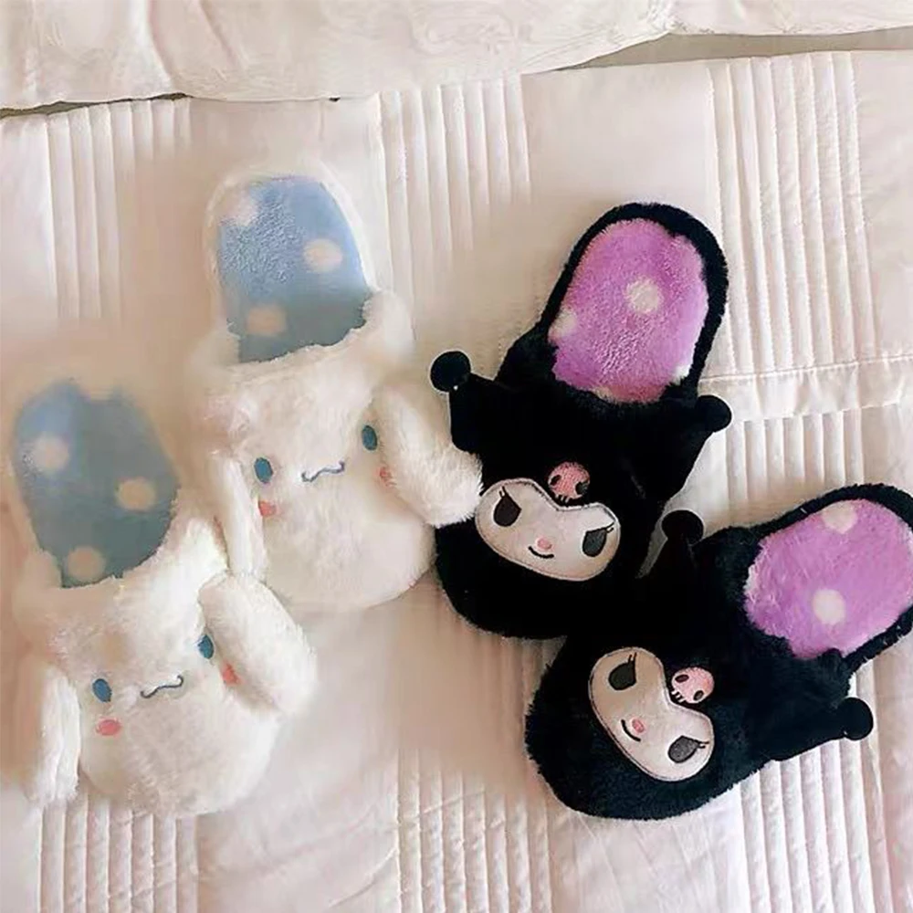 

Lolita Warm Slipper Kuromi My Melody Home Cotton Shoes Cute Cinnamoroll Indoor Slipper Plush Slippers for Girls Autumn Winter