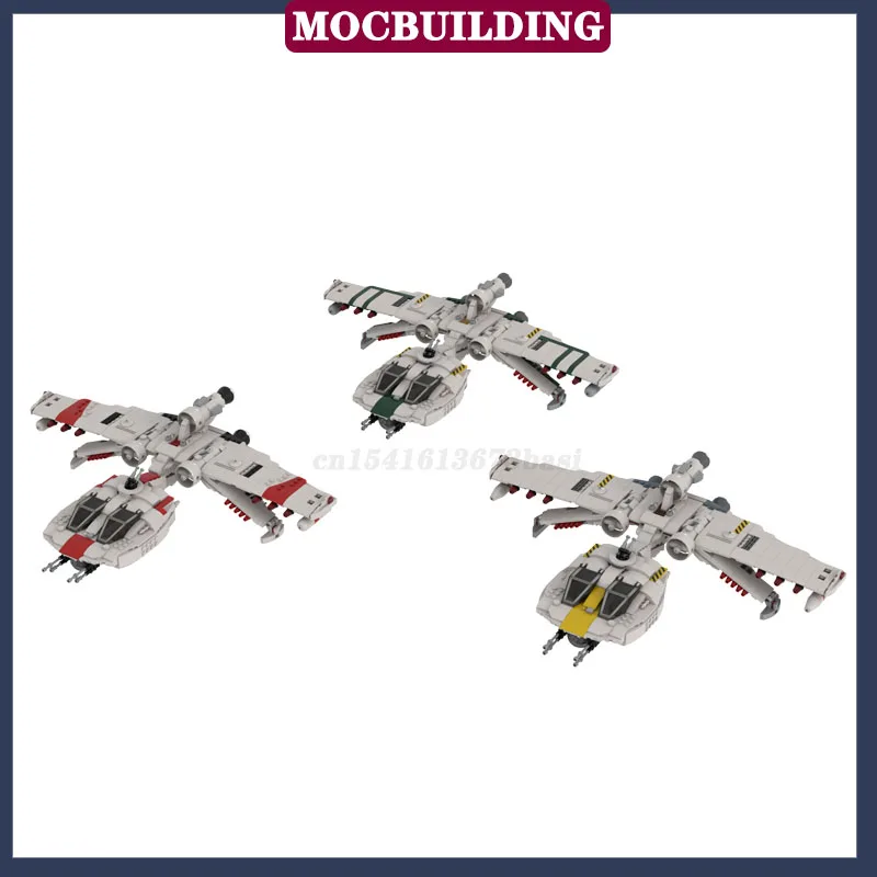 MOC Starfighter Model Building Block Assembly Transport Aircraft Space Movie Collection Series Toy Gifts