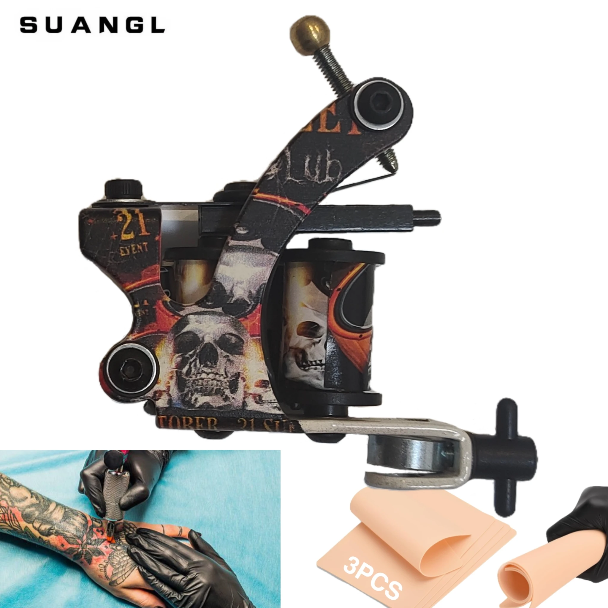 1pc Red And Black Coil Tattoo Machine, Machine For Permanent Tattoo And Coloring, Tattoo Supplies For Artists And Beginners