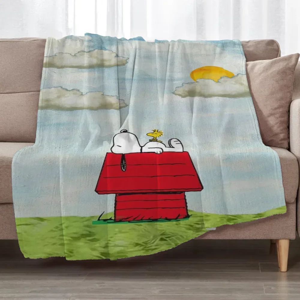 Snoopy Cooling Blanket Plaid Throw Blankets and Blankets for Baby Home and Decoration Summer Comforter Bedspread on the Bed Sofa