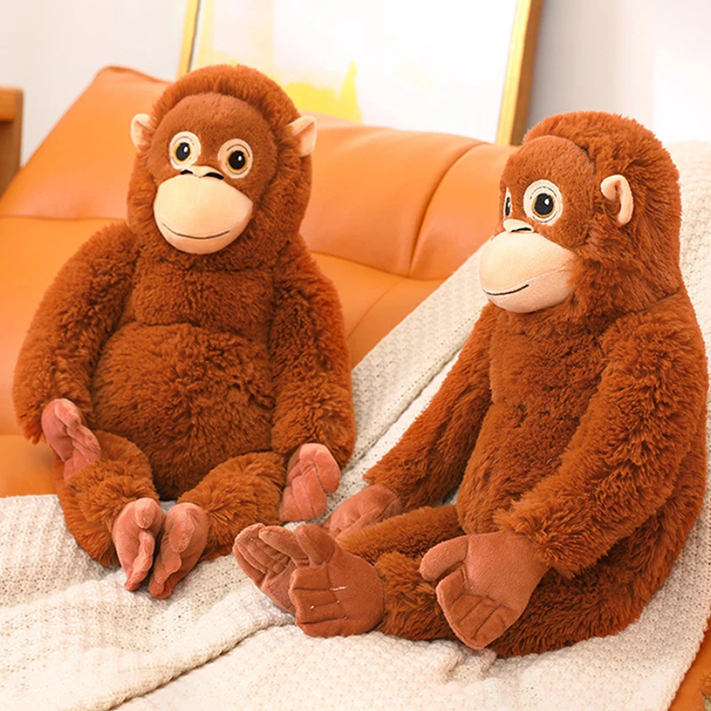 Simulazione scimmia Orangutan bambola Super morbidi animali di peluche peluche borsa a tracolla Cartoon Sofa Decor ragazzi ragazze regali di compleanno