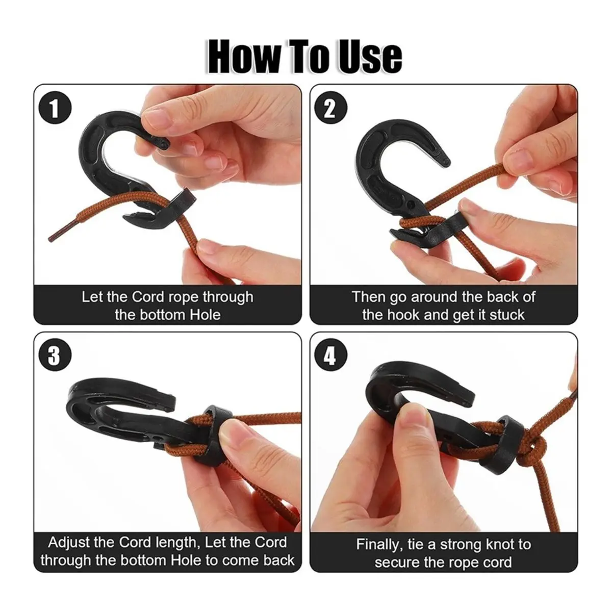80Pcs Adjustable Bungee Cord Hooks , Bungee Rope Hook Heavy Duty Elastic Rope Hook for Camping Tarps Kayaking Marine