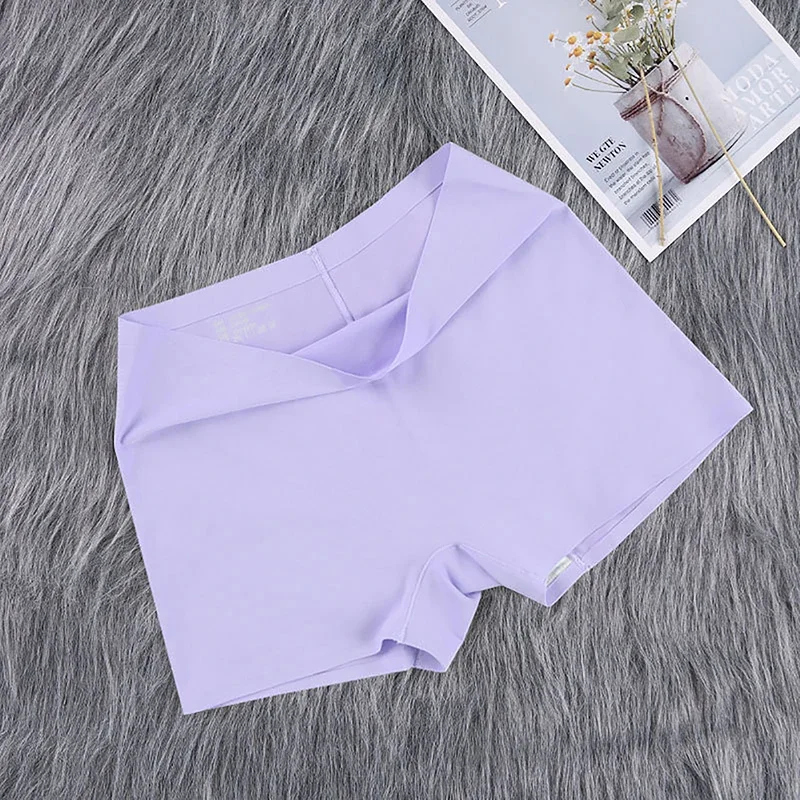 Women's Panties Seamless Women Boyshorts Boxers Cotton Crotch High Rise Tangas Ladies Safety Pants Thin Underwear Lingerie M-XL