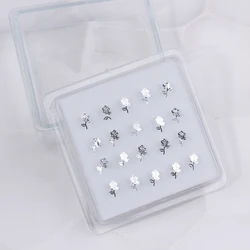 Nose Piercing Jewelry for Women Men Nose Stud Bone Straight Bar Nostril Ring Nose Studs Screw for Women Nose Rings Hoops