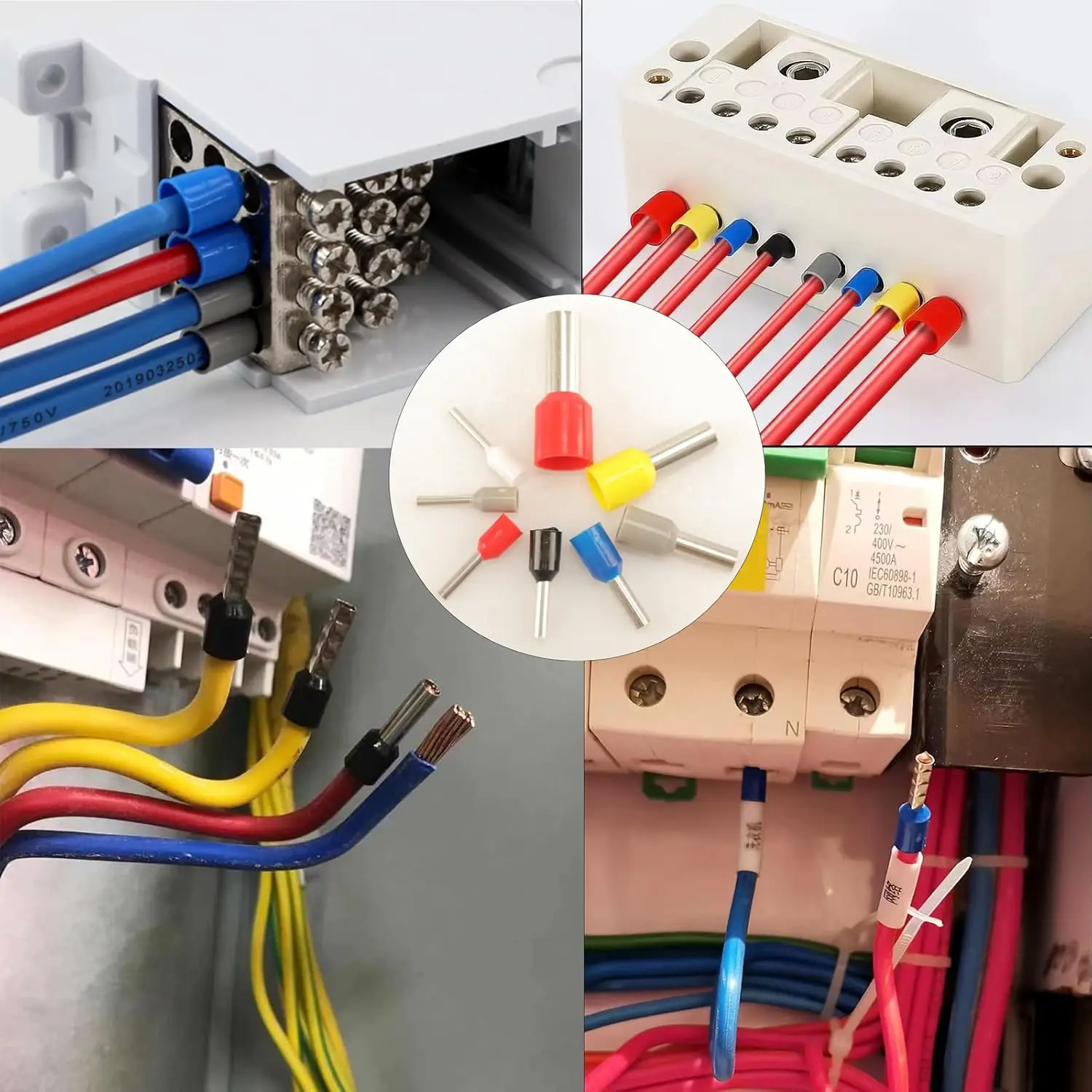 300-teiliges Sortiment Aderendhülsen-Draht-Kupfer-Crimpverbinder, Kabelklemmen-Set, Nylon-isolierte Kabel-Pin-Endklemme AWG 22-10 Kit