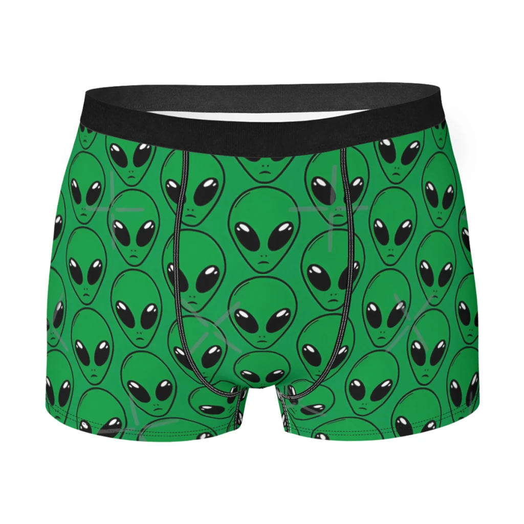 Alien Head Green Skin  Underpants Homme Panties Male Underwear Sexy Shorts Boxer Briefs