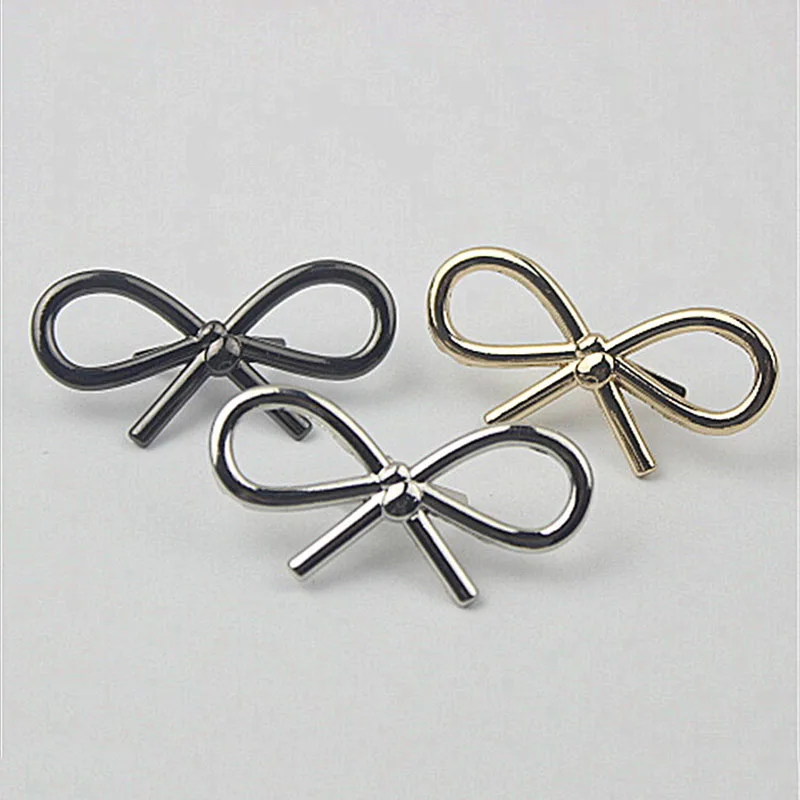 2pcs Metal Bowknot Buckle New Style Decoration Shoes Clasp for DIY Handbag Bag Garments Hardware Closure Bag Parts Accessories