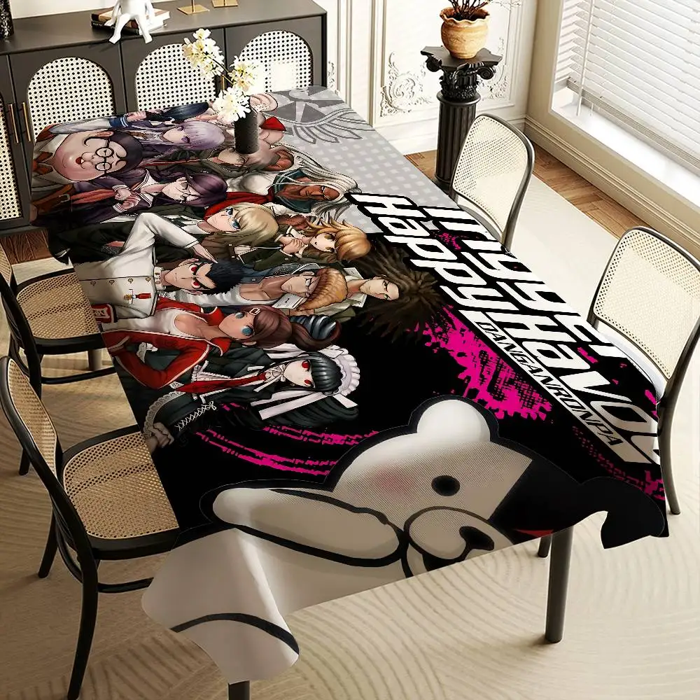 Cartoon Danganronpa Rechteck Tischdecke Tisch Dekor Wiederverwendbare Wasserdichte Küche Esstisch Tuch Urlaub Party Dekoration