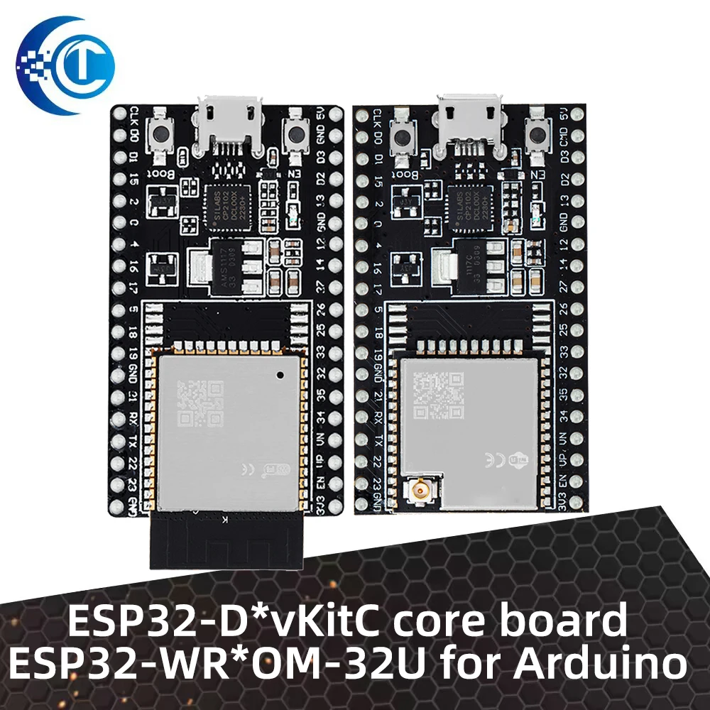 ESP32-Dev-KitC Core Board: ESP32 Development Board with ESP32-WR-00M-32D and ESP32-WR-00M-32U, Compatible for Arduino