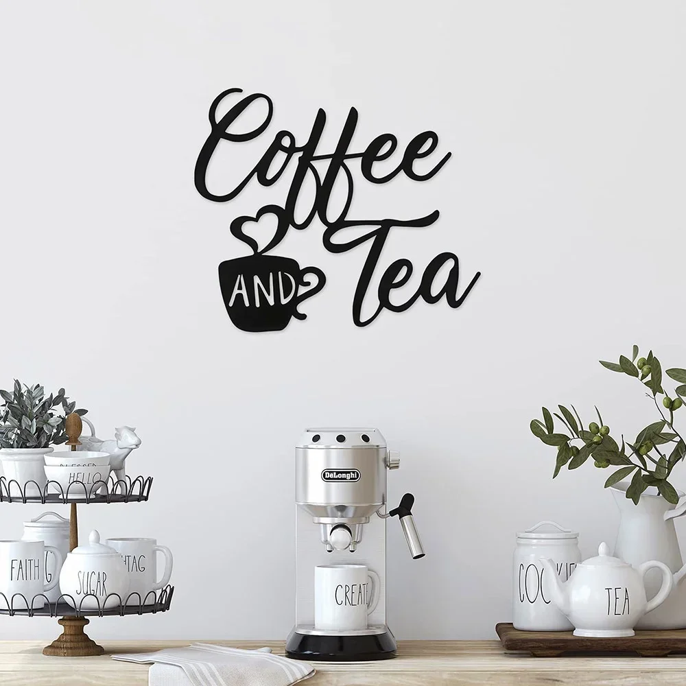 CIFBUY-señal de café y té para Bar, cartel de Metal para colgar en la pared, arte de cafetería, granja, cocina, decoración de Metal para el hogar, cafetería, tienda C