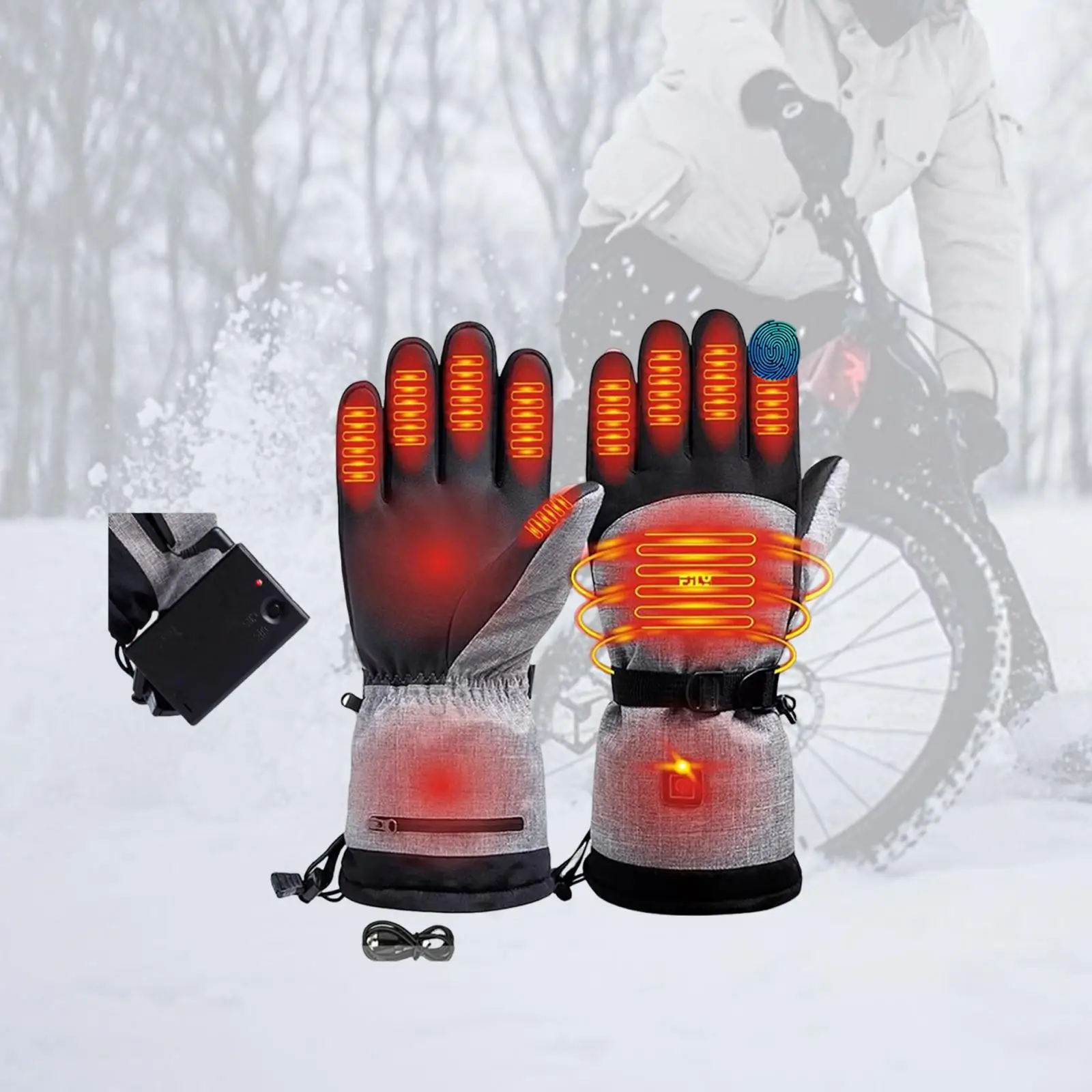 Heated Gloves Electric Gloves Waterproof Soft 3 Levels Adjustable Hand Warmer