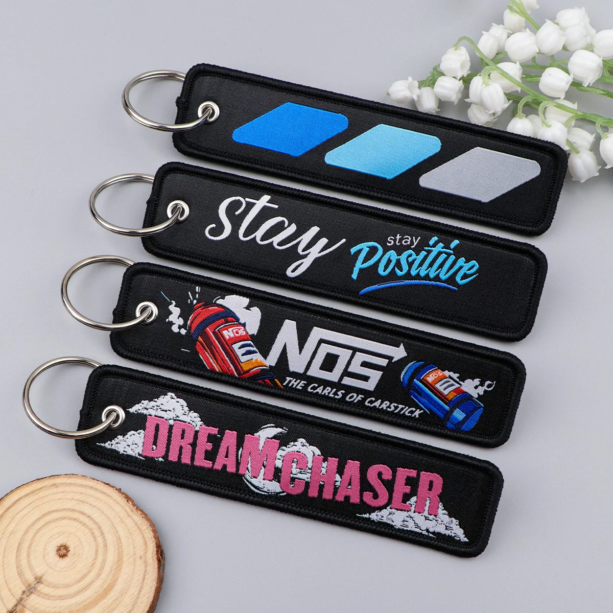 JDM Car Culture Embroidery Keychain Car Club Key Tag For Motorcycles Cars Backpack Fashion Keys Accessories Gifts For Friend
