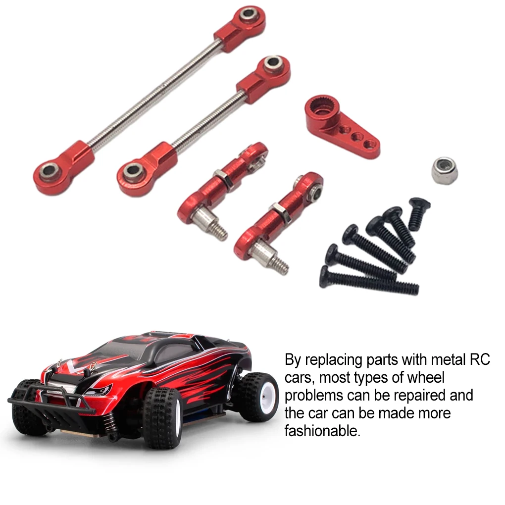 Aluminum Alloy Wheelbase Steering Link Rod Set For 1/28 Wltoys K969 RC Car Part RC Car Accessories Replacement Parts