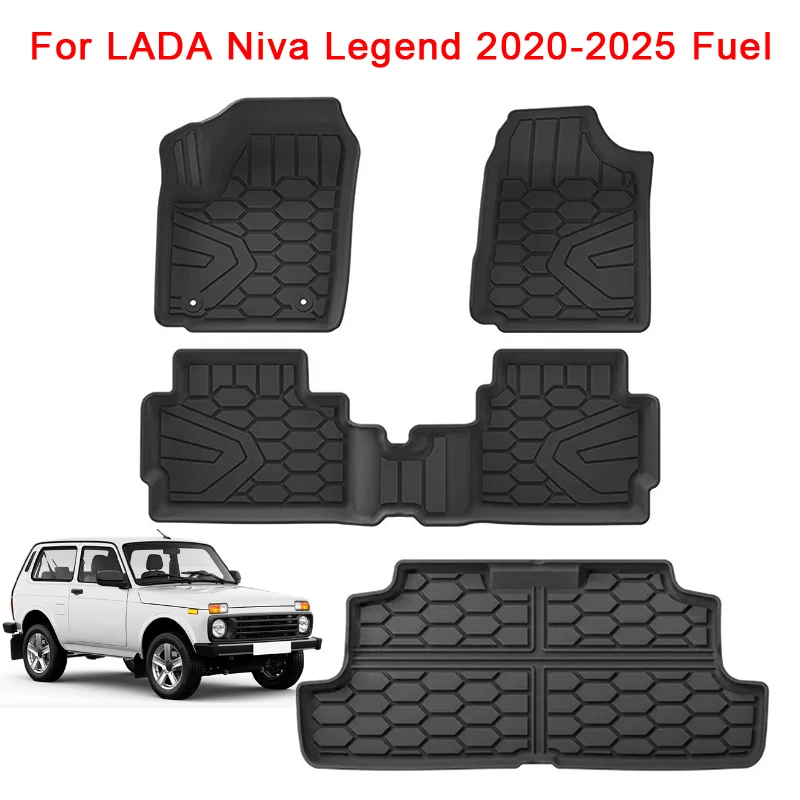 TPE Car Floor Mats for LADA Niva Legend 2020 2021 2022 2023 2024 2025 Fuel Cargo Liner Trunk Pad Accessories fit Left Rudder
