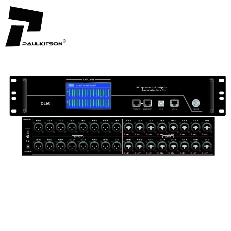 

16 Channel Dante Audio Interface Box DL16 Dante Audio Conversion Processor
