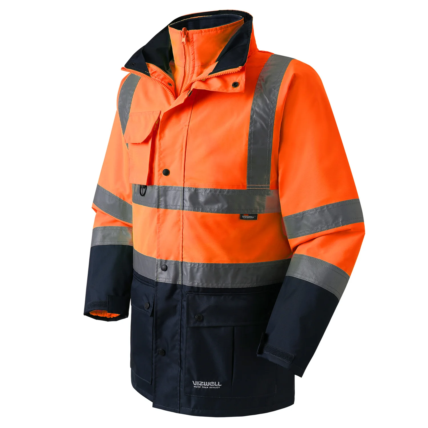 High Visibility Reflective Winter Safety Jacket 5 in 1 Winter Warm Jacket