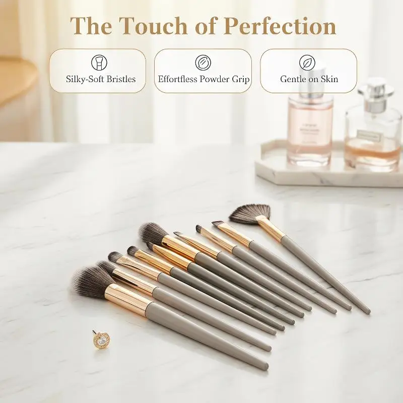 5/10/13/15Pcs Professional Eye Makeup Brush Kit Cruelty Free Bristles for Highlight Nose Shadow Makeup Artists