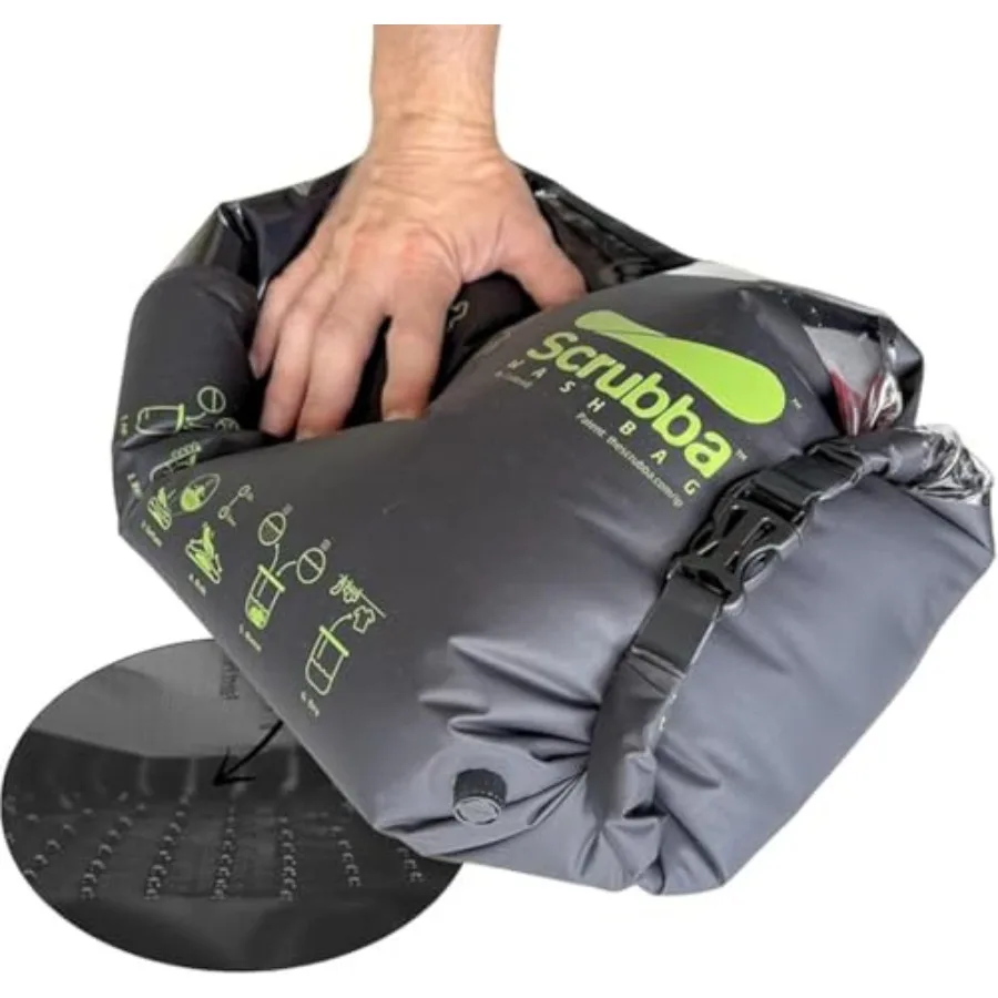 Wash Bag Portable Washing Machine - Lightweight Manual Washing Machine for Travel Camping Laundry Baby Clothes - Travel Essenti