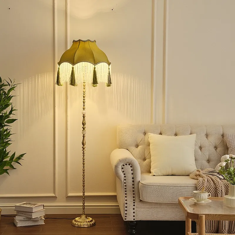 

Full copper tassel living room bedroom study atmosphere floor lamp