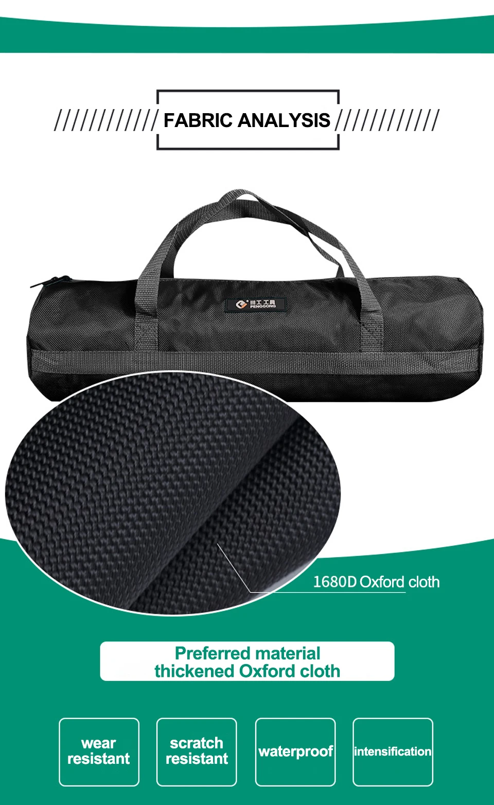 Wasserdichte Werkzeugtasche, robustes Oxford-Tuch, große Kapazität, Reise-Tragetasche, multifunktionale Aufbewahrungstasche für Angeln, Outdoor-Sportarten – Detail 5