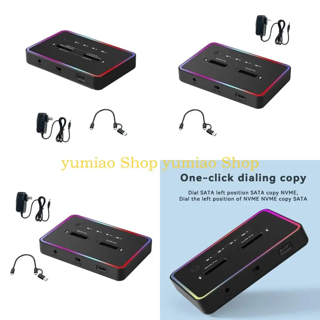 

587B M.2 Docking Stations Double Bay Reader for M.2 NVMe Adapters Enclosure