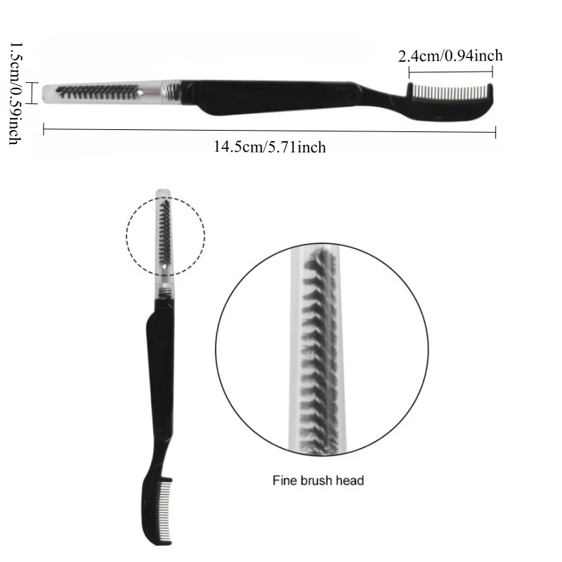 5Pcs Dual Purpose Double Head Comb Eyelash Eyebrow Comb Makeup Mascara Brushes Eyelashes Wands For Make Up Tools