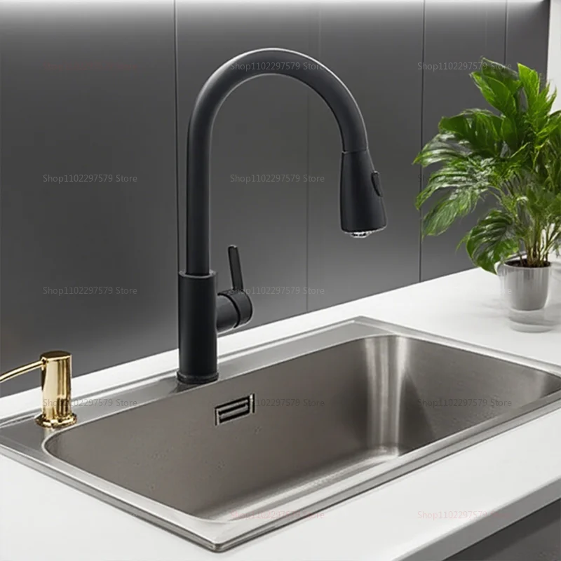 ستانلس ستيل حديث 360 °   صنبور حوض المطبخ تلسكوبي دوار، صنبور حوض الحمام، متين وسهل التركيب، أنيق للمنزل