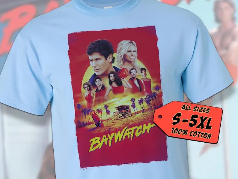 Bay Watch V2 Vintage Movie Poster t-Shirt Unisex Multicolor T shirt all sizes S-5XL