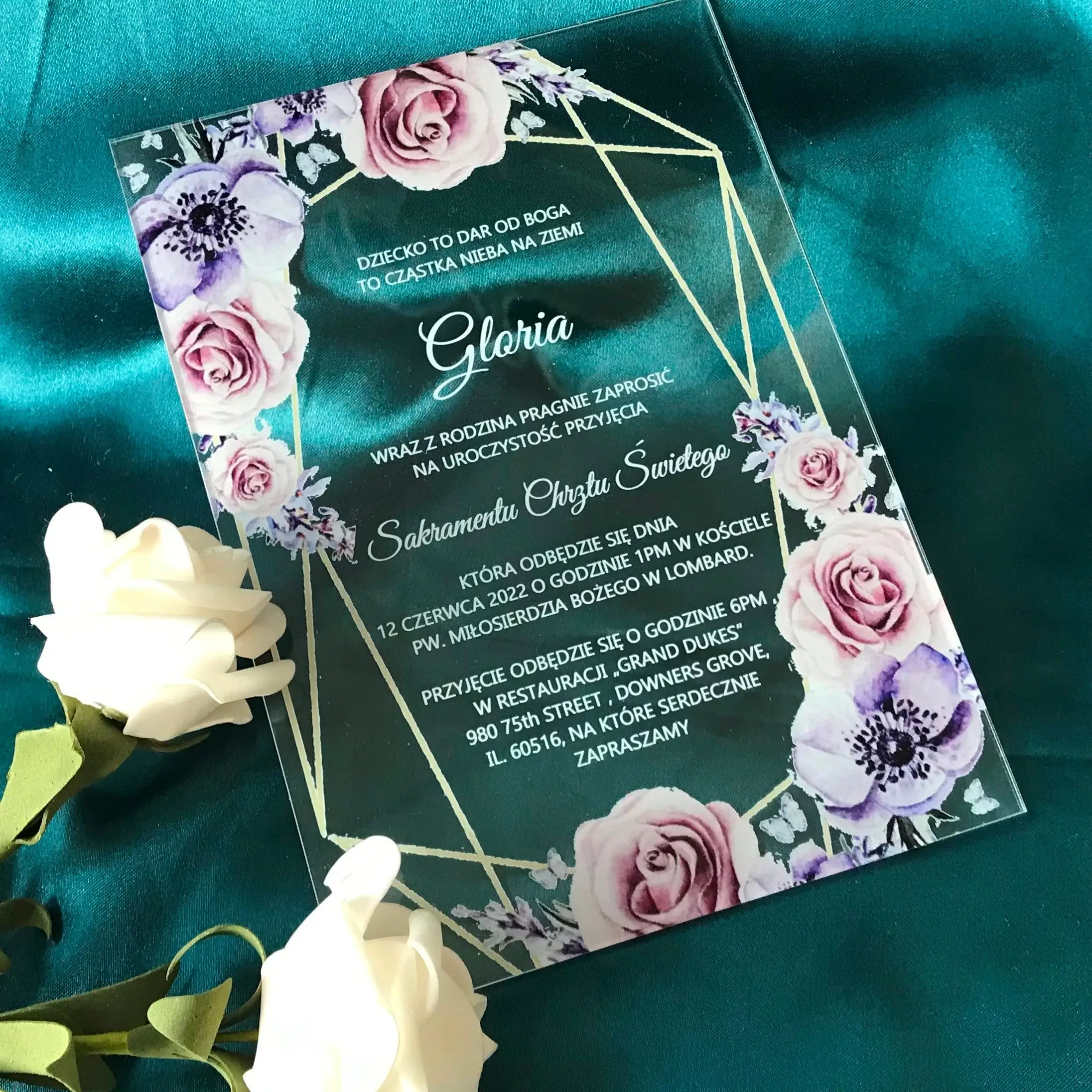 

10pcs Custom Acrylic Quinceanera Invitation Card,Personal Envelopes,Transparent Sweet Birthday Invite Cards for Gift Decoration