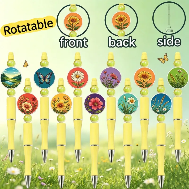 

11 PCS Plant-themed Ballpoint Pens - Smooth Writing - Random Patterns