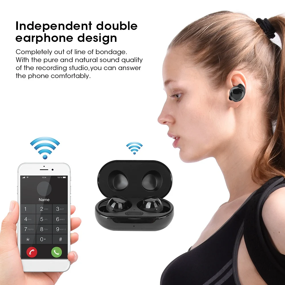 Bluetooth 5.0 Earphone R175 Bluetooth 5.0 Earphone True Wireless Smart Touch  In‑ear Sport for Samsung Buds