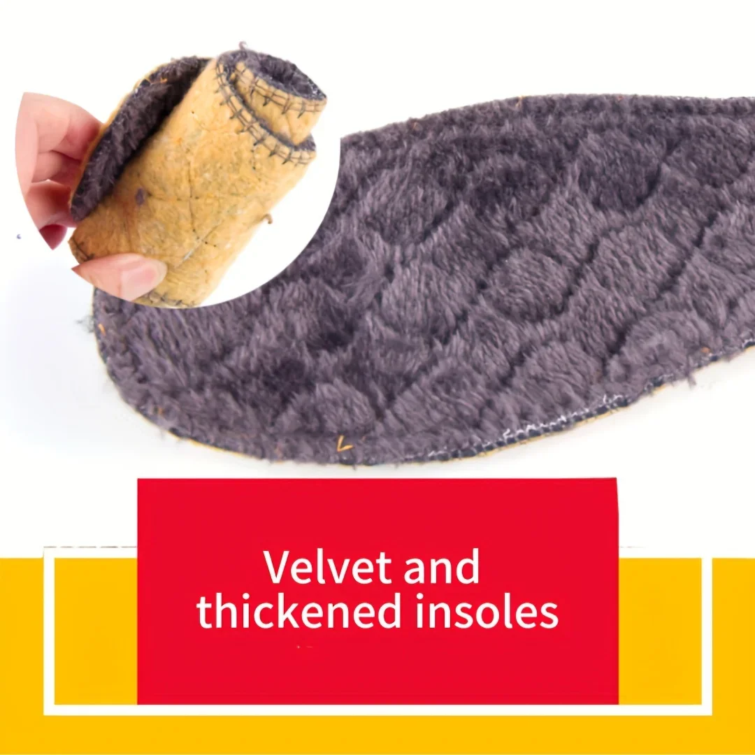 Herren Herbst-Winter Schneestiefel mit Seitenreißverschluss, Wasserdicht, Plüsch Gefüttert, Warme Freizeitschuhe aus Baumwolle, Kostenloser Versand – Detail 5