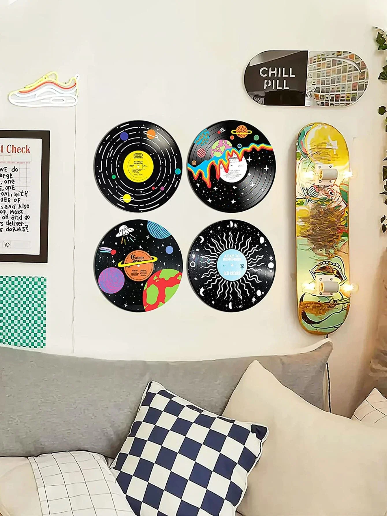 

Actual Record Size Vinyl Wall Sticker Art Wall Decoration Suitable For Dormitory Teenage Room Decoration Aesthetic Retro Hippie