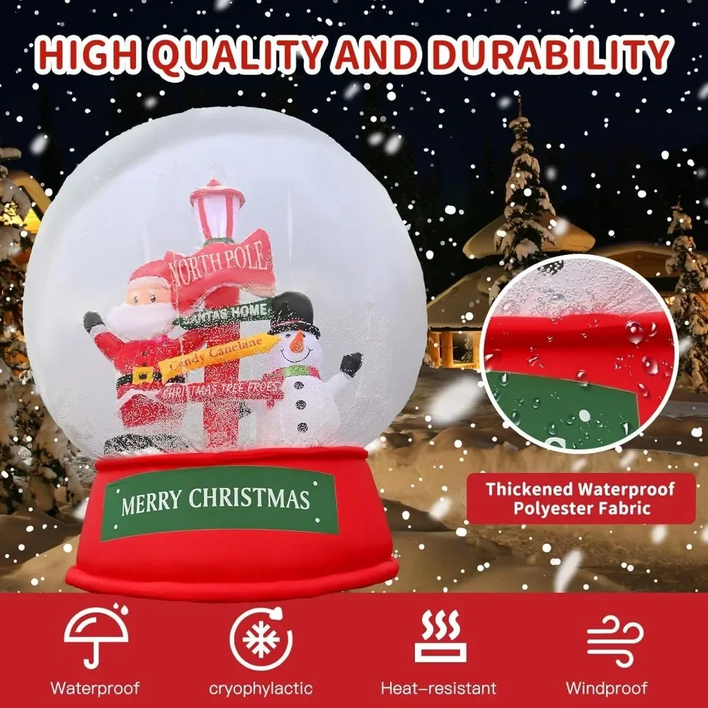 Christmas snowball inflatable Santa Claus, outdoor decorations,LED lights blown patio decorations, Christmas holiday party gifts