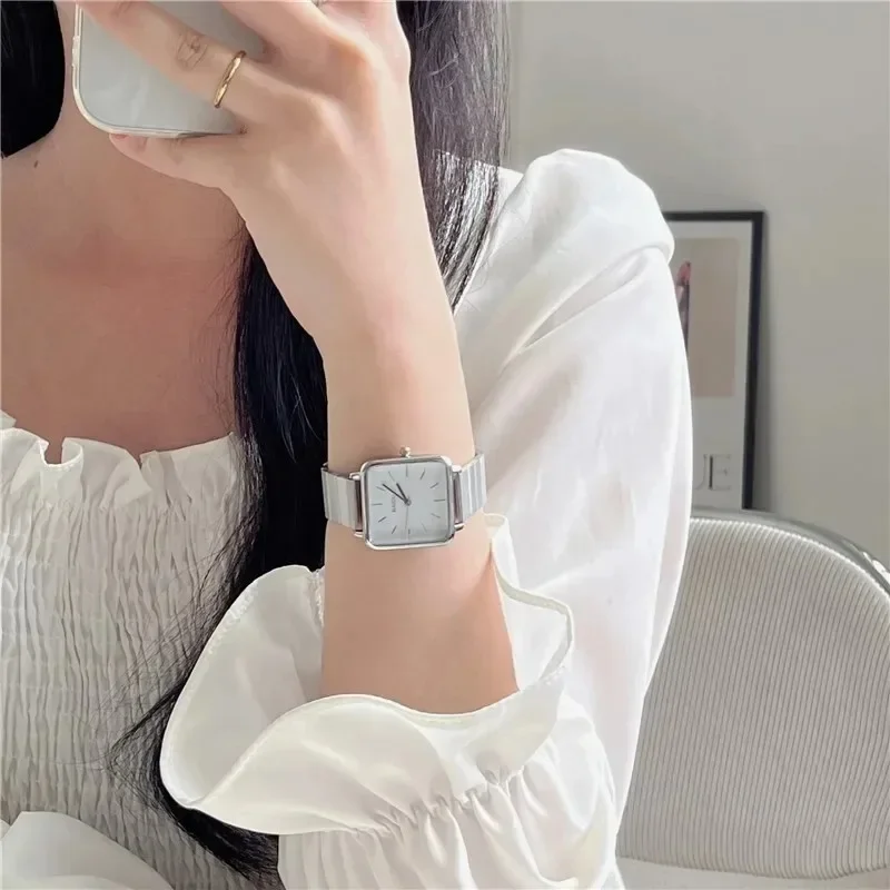 Adjustable Stainless Steel Strap Quartz Watch for Women Luxury Gift Square Wristwatch Dropshipping Watches Relojes Para Mujer