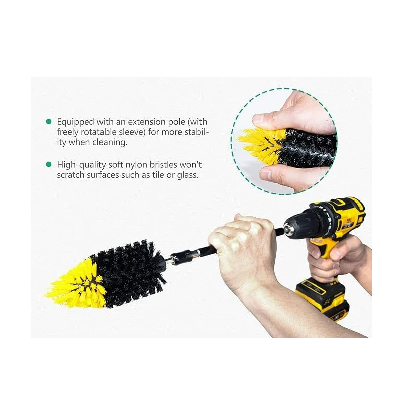 2PCS Achieve Outstanding Results with the Conical Pointed Drill Brush Cleaning Scrub