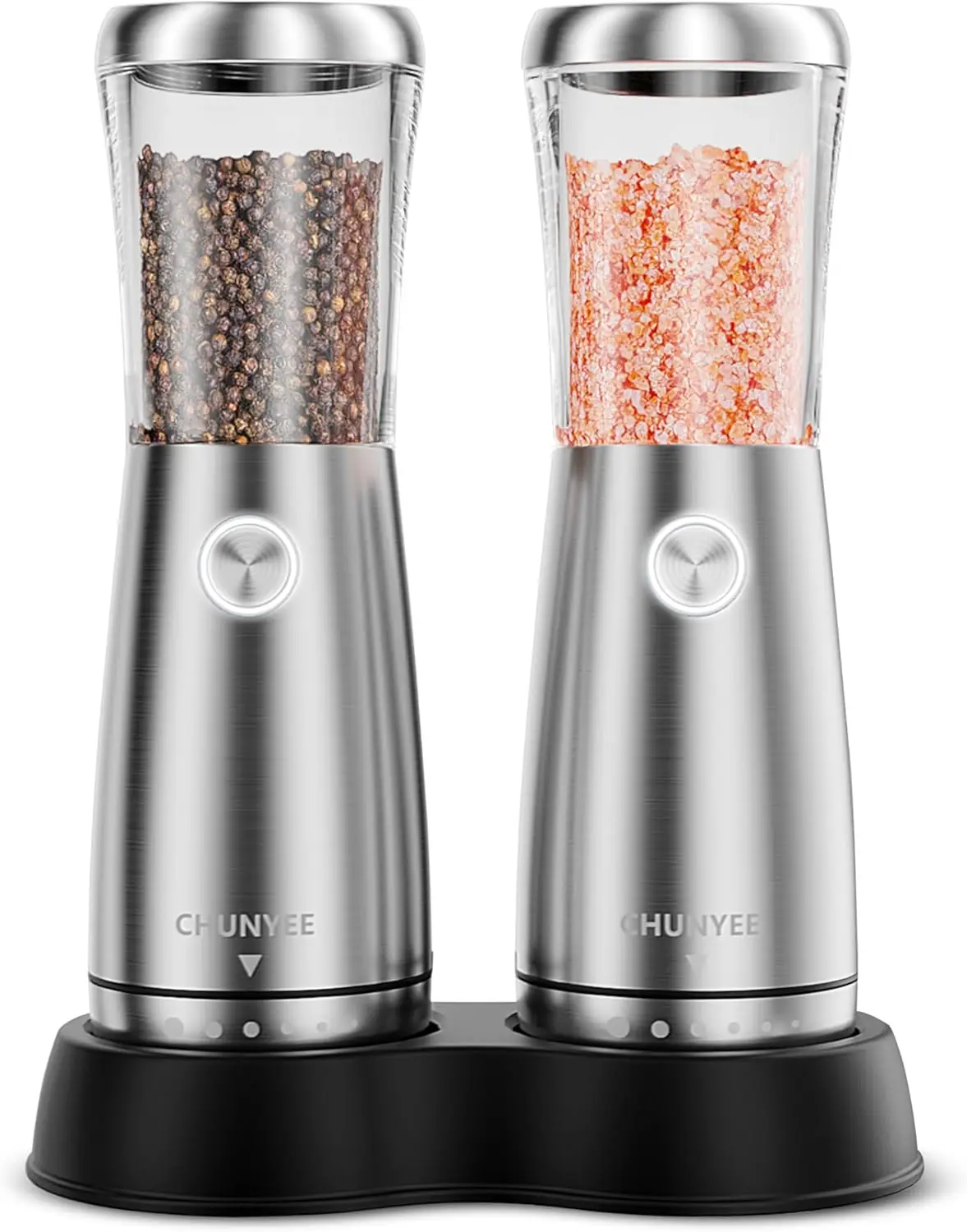 

Automatic Rechargeable Salt and Pepper Grinder Set with LED Light, Adjustable Coarseness & Large Capacity