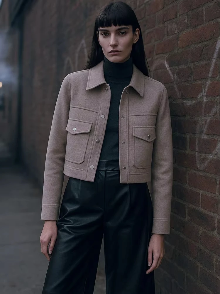 HH المرأة معطف الصلبة واحدة الصدر سترة طويلة الأكمام مع جيوب أمامية الخريف امرأة عادية الأمومة الزي ملابس خارجية