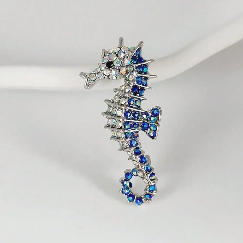 Exquisite Seepferdchen-Brosche mit Strass – Retro, einzigartiger Meeresstil, luxuriöser Schmuck für formelle Anlässe, ideales Weihnachtsgeschenk