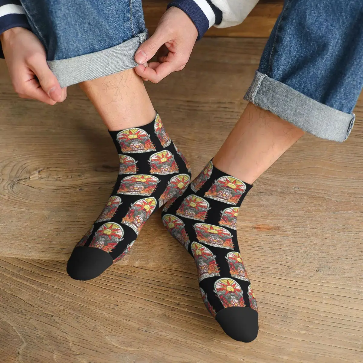 

Dark Soul Praise The Sun Socks Harajuku Sweat Absorbing Stockings All Season Socks Accessories for Unisex Christmas Gifts