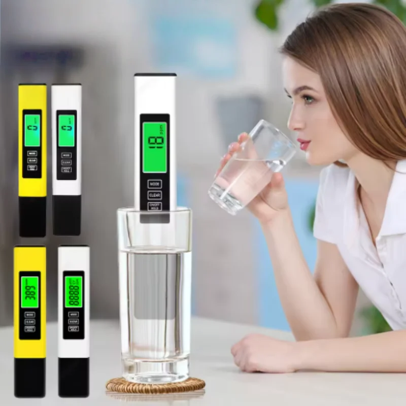 4 in 1 Digital Water Tester Temperature TDS Meter High Accuracy EC Meter Durable TEMP PPM Meter with Backlit LCD Screen