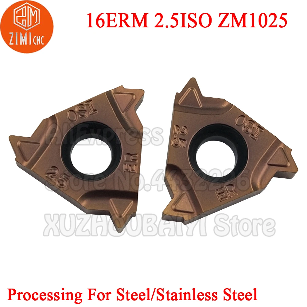 10 قطعة 16ERM 2.5ISO ZM1025 16ERM 2.5 ISO 16ERM2.5ISO خيوط كربيد إدراج نك مخرطة القاطع الموضوع بليد لالفولاذ المقاوم للصدأ