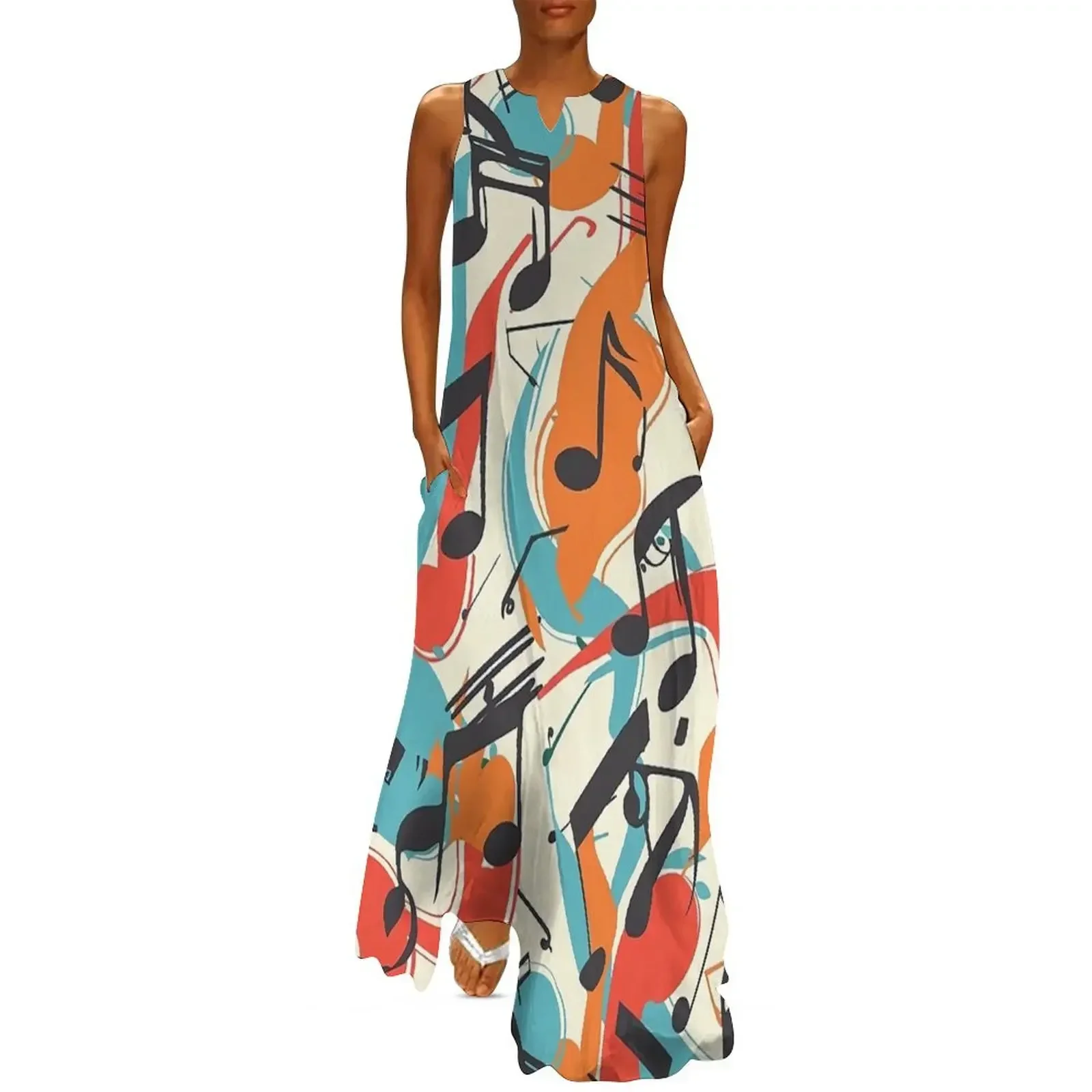 

Colourful Musical Storm Long Dress cute dress dresses with long sleeves Dress vintage