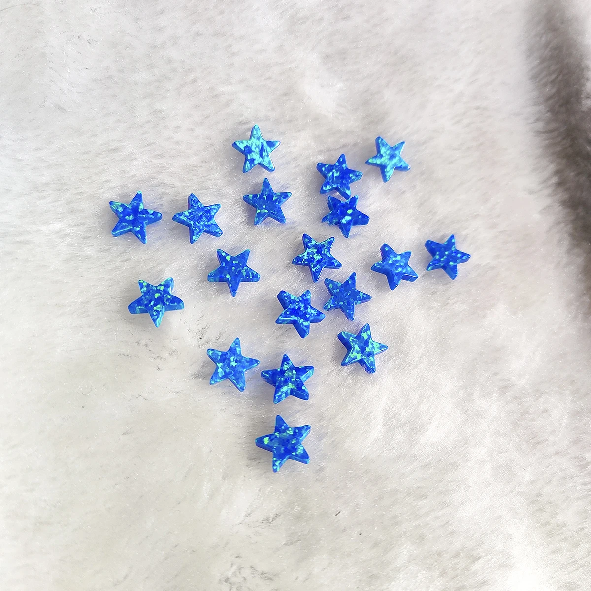 1/50pcs Blue Star Shaped Beads for Jewelry Making 6mm--12mm Popular Blue Opal 5 Point Star Charms for Crafting