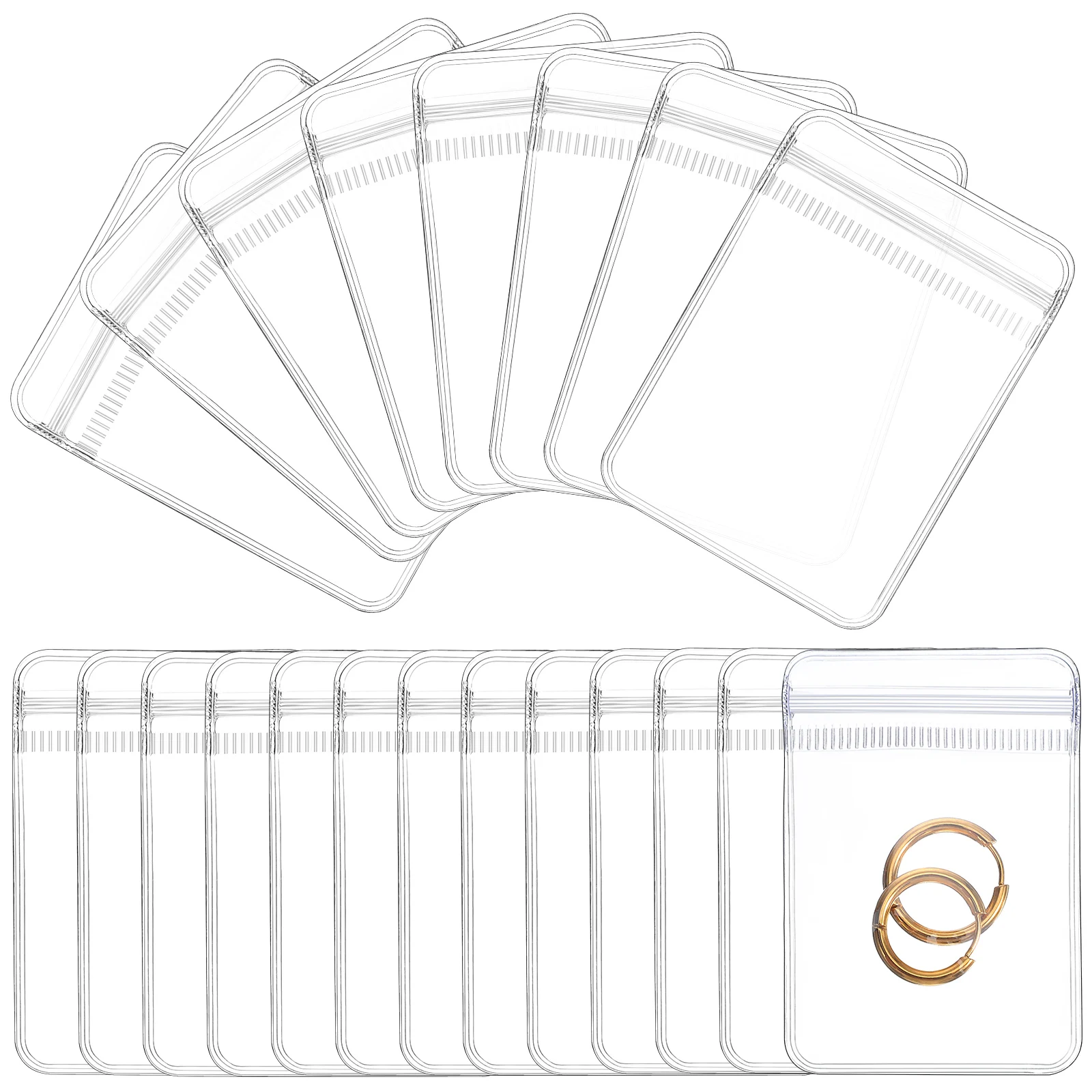 

200pcs Clear PVC Zipper Bags 5x7CM Self Sealing Storage for Jewelry Accessories Craft Beads Cosmetics Small Business Packing